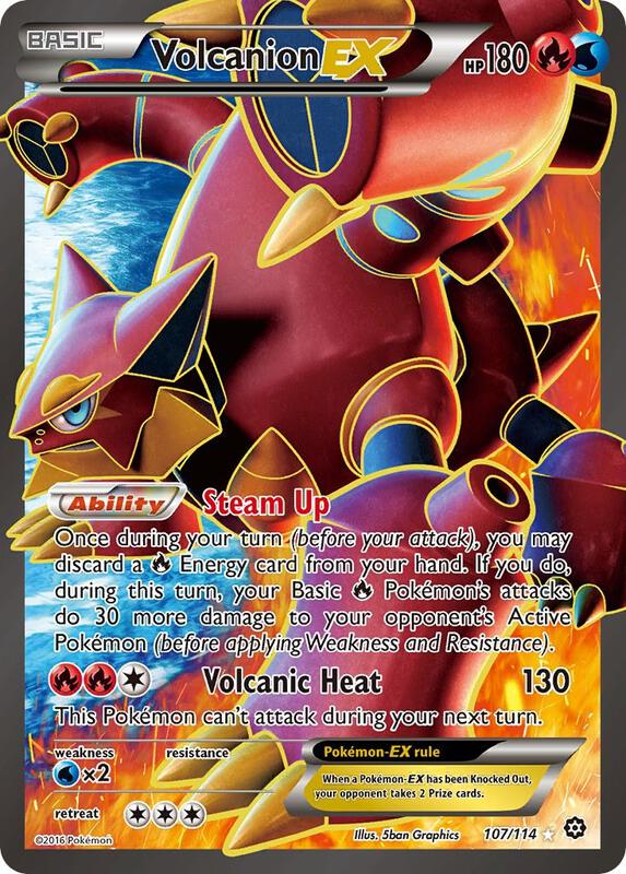 Volcanion EX (Full Art) Steam Siege Pokemon Card