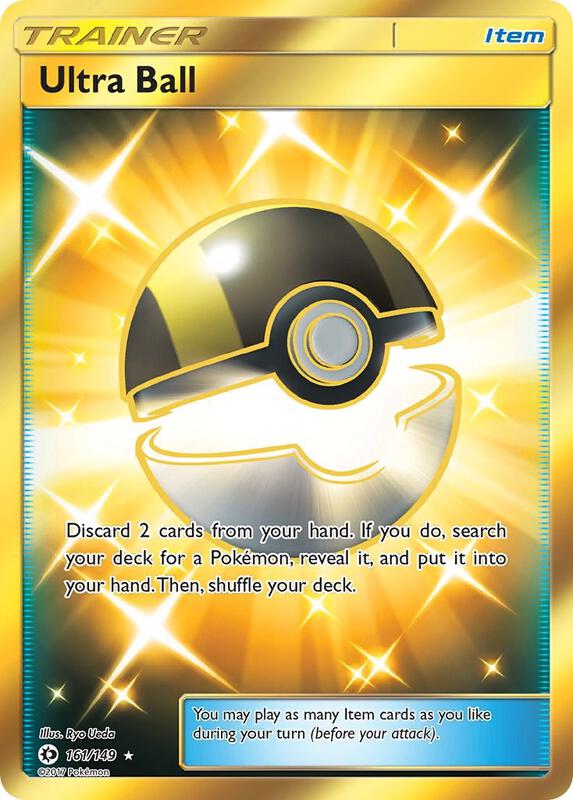 Ultra Ball (Secret) Sun & Moon Base Set Pokemon Card