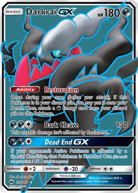 Darkrai GX (Full Art) Burning Shadows Pokemon Card