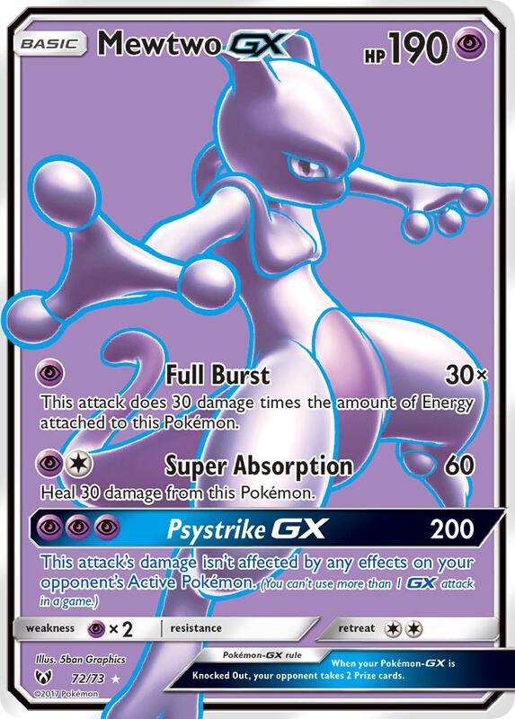 Mewtwo GX (Full Art) Shining Legends Pokemon Card