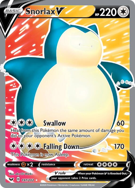 Snorlax V (Full Art) - Sword & Shield Base Set #197/202 (Near Mint)