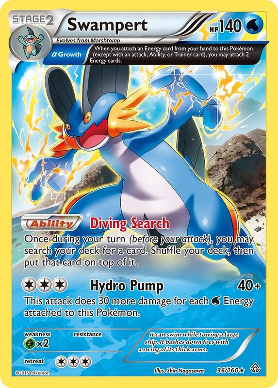 Swampert (Alpha) Primal Clash Pokemon Card
