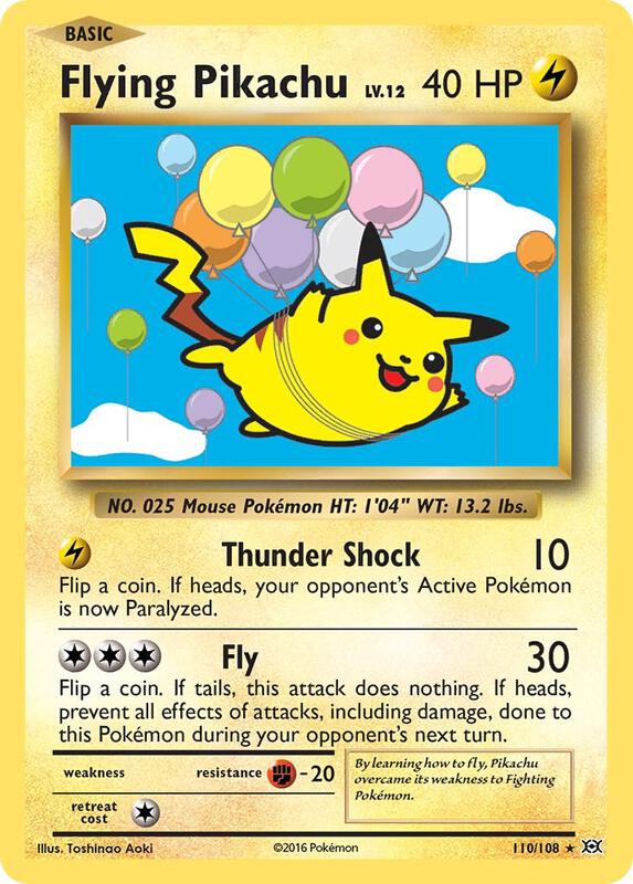 Flying Pikachu Evolutions Pokemon Card