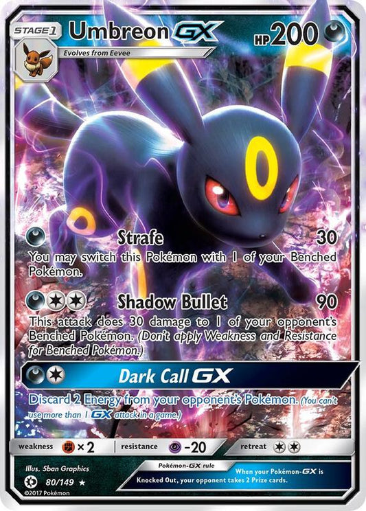 Umbreon GX Sun & Moon Base Set Pokemon Card
