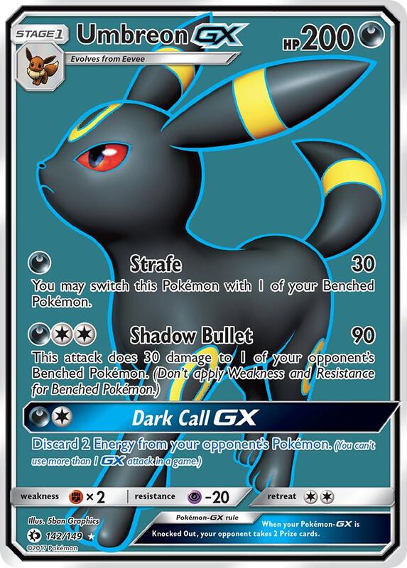Umbreon GX (Full Art) Sun & Moon Base Set Pokemon Card