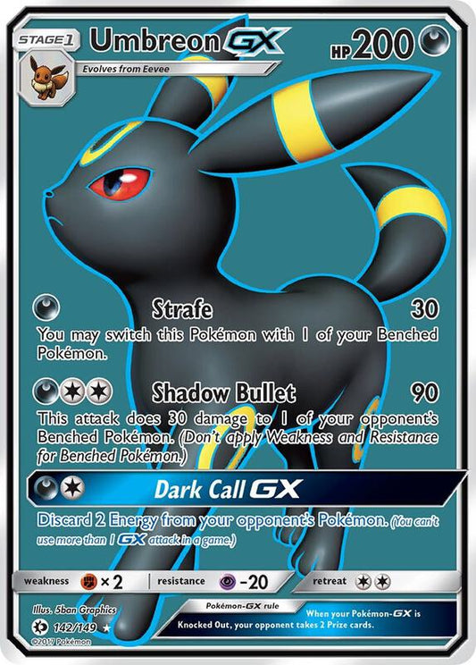 Umbreon GX (Full Art) Sun & Moon Base Set Pokemon Card