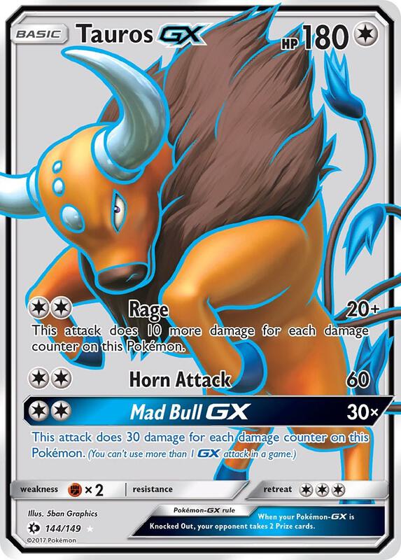 Tauros GX (Full Art) Sun & Moon Base Set Pokemon Card