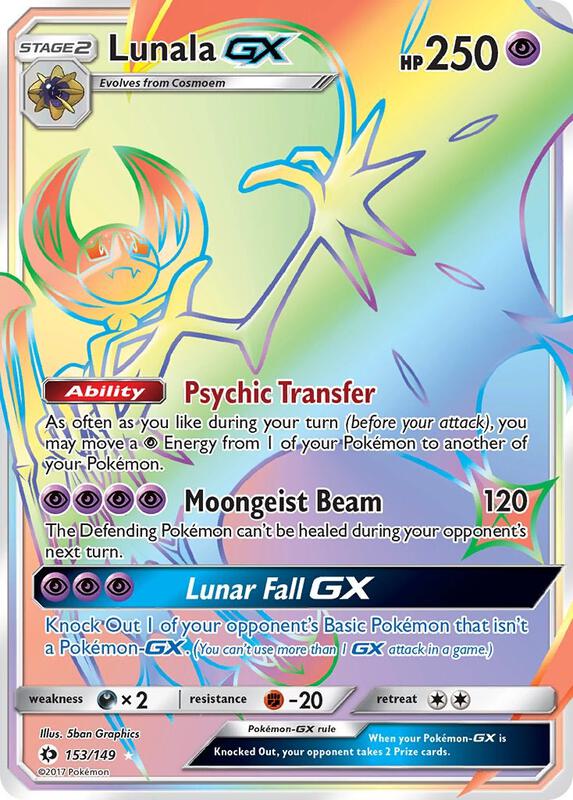 Lunala GX (Secret) Sun & Moon Base Set Pokemon Card