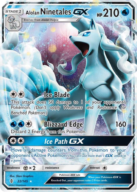 Alolan Ninetales GX Guardians Rising Pokemon Card