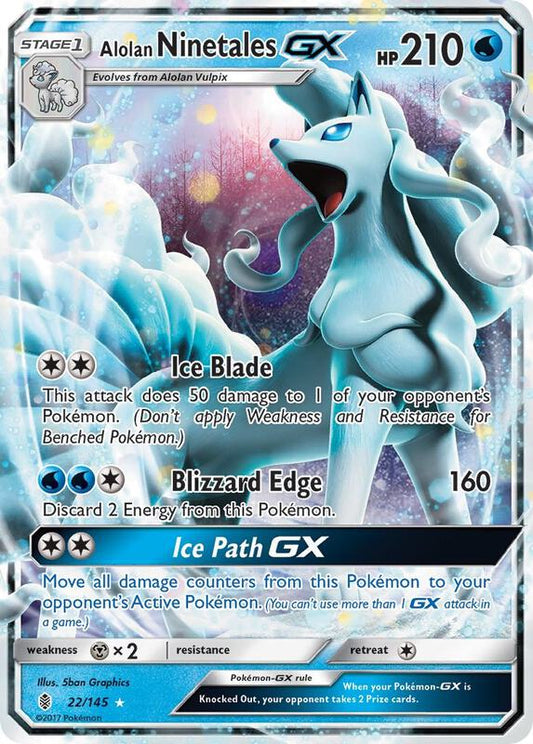 Alolan Ninetales GX Guardians Rising Pokemon Card