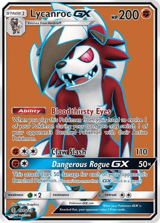 Lycanroc GX (Full Art) Guardians Rising Pokemon Card
