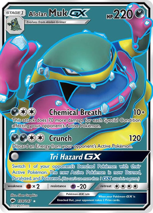 Alolan Muk GX (Full Art) Burning Shadows Pokemon Card