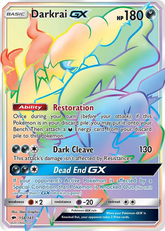 Darkrai GX (Secret) Burning Shadows Pokemon Card