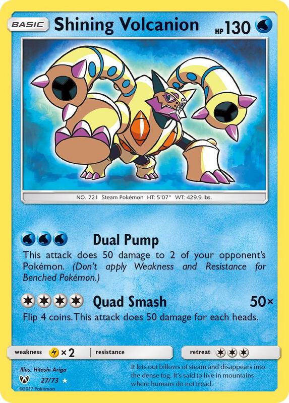 Shining Volcanion Shining Legends Pokemon Card