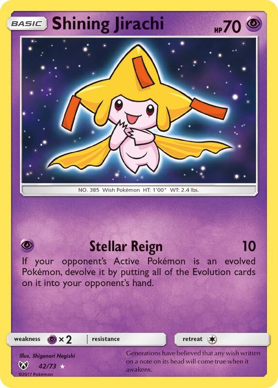Shining Jirachi Shining Legends Pokemon Card