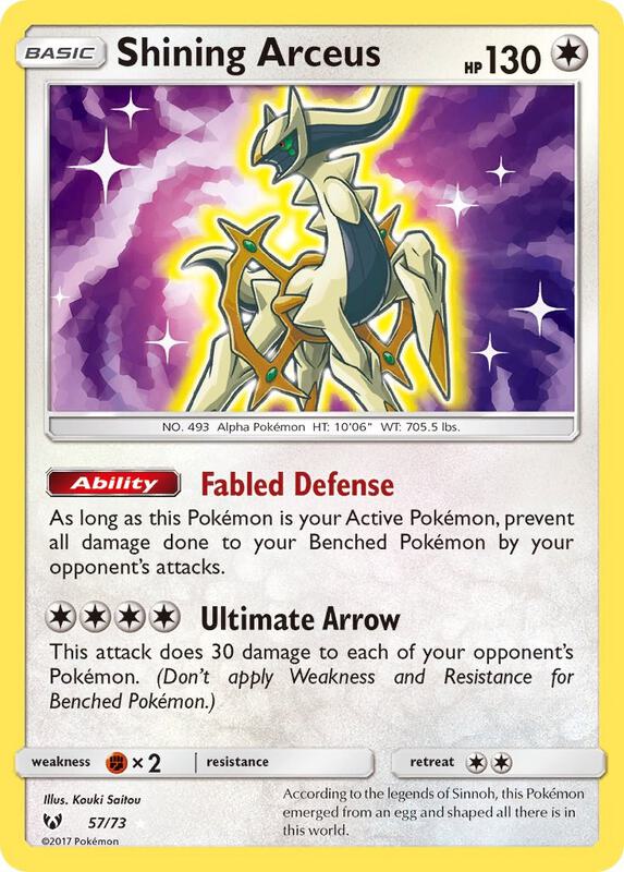 Shining Arceus Shining Legends Pokemon Card