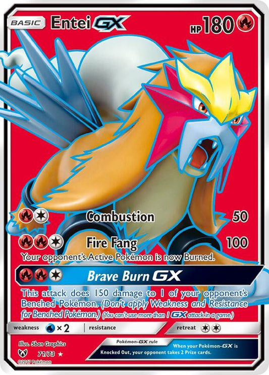 Entei GX (Full Art) Shining Legends Pokemon Card