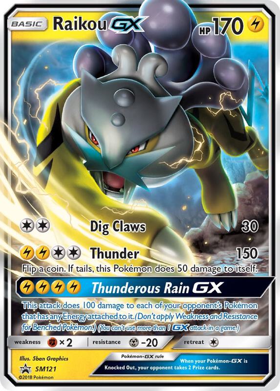 Raikou GX Sun & Moon Promo Pokemon Card