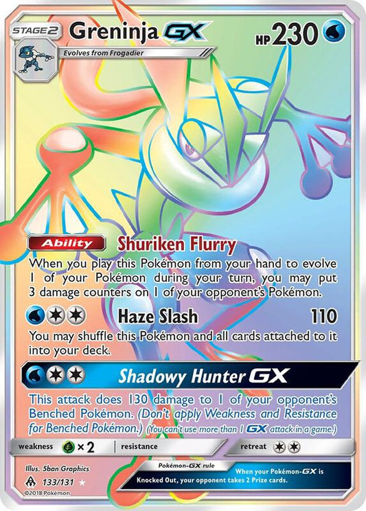 Greninja GX (Secret) Forbidden Light Pokemon Card