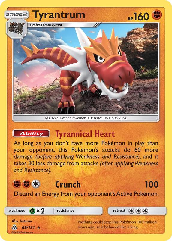 Tyrantrum Forbidden Light Pokemon Card
