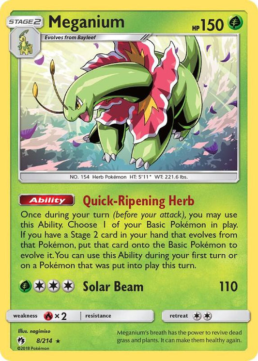 Meganium Lost Thunder Pokemon Card