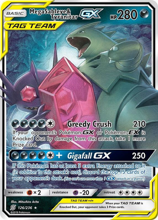 Mega Sableye & Tyranitar GX Unified Minds Pokemon Card