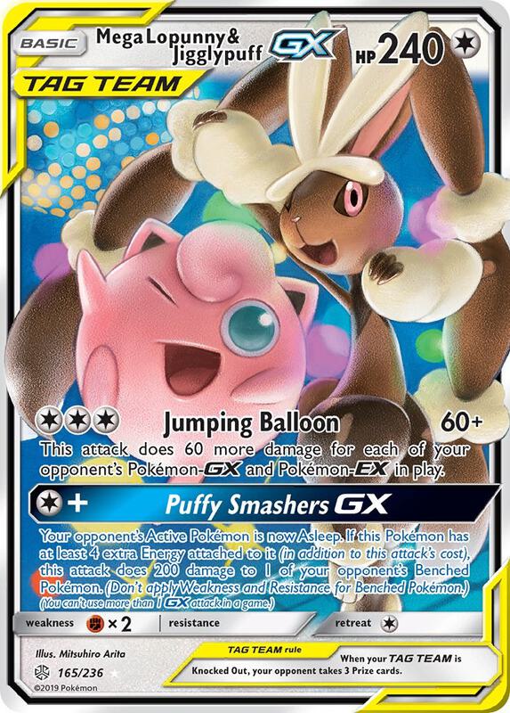 Mega Lopunny & Jigglypuff GX Cosmic Eclipse Pokemon Card