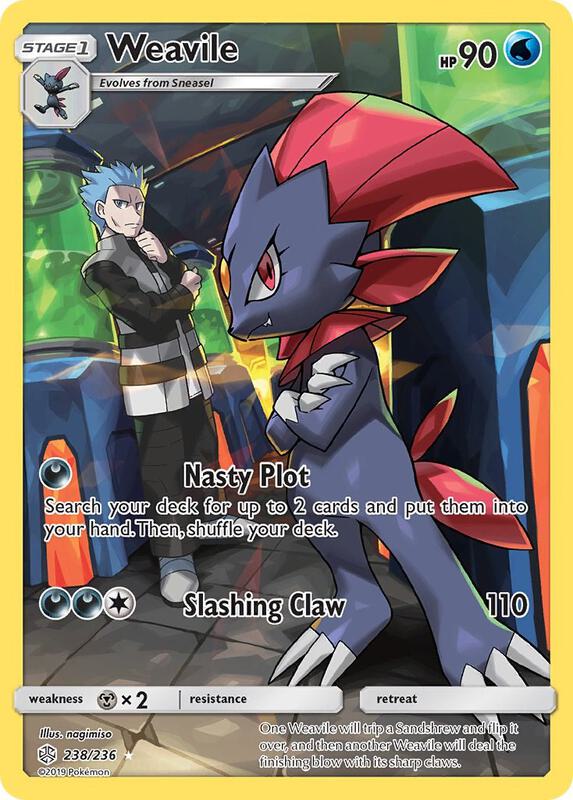 Weavile (Secret) Cosmic Eclipse Pokemon Card