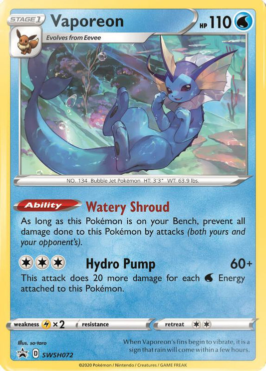 Vaporeon - Sword & Shield Promo #SWSH072 (Near Mint)