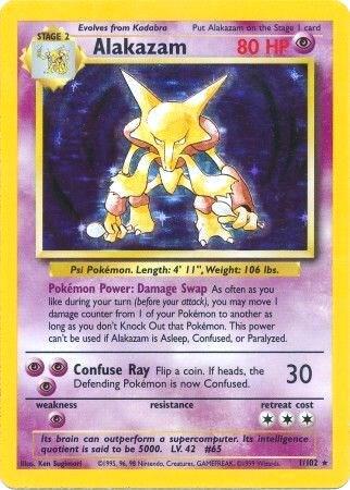Alakazam Base Set (Unlimited) Pokemon Card