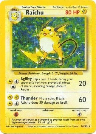 Raichu Base Set (Unlimited) Pokemon Card