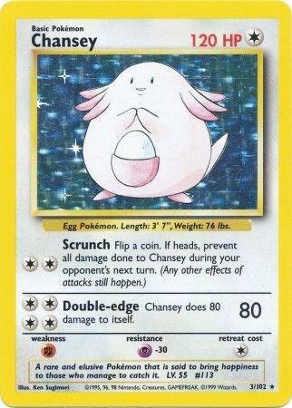 Chansey Base Set (Unlimited) Pokemon Card