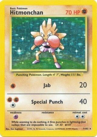 Hitmonchan Base Set (Unlimited) Pokemon Card