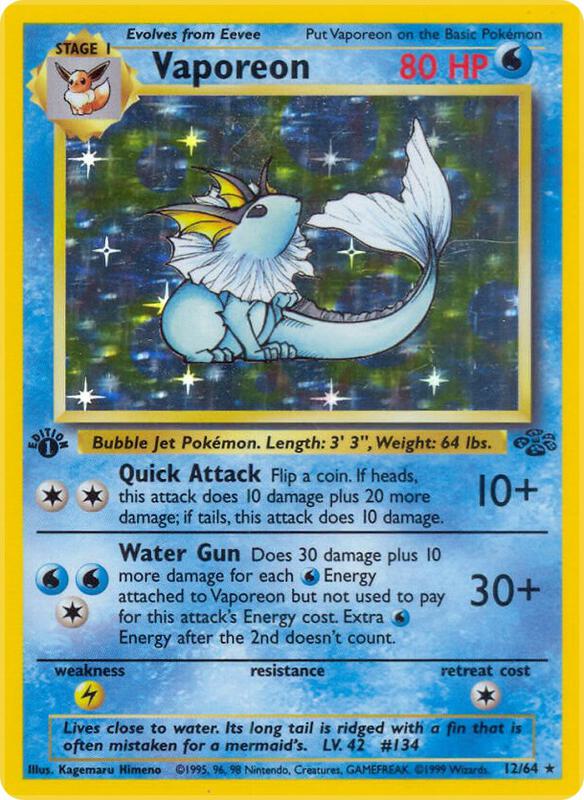 Vaporeon Jungle Pokemon Card