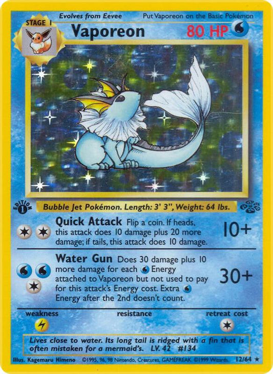 Vaporeon Jungle Pokemon Card