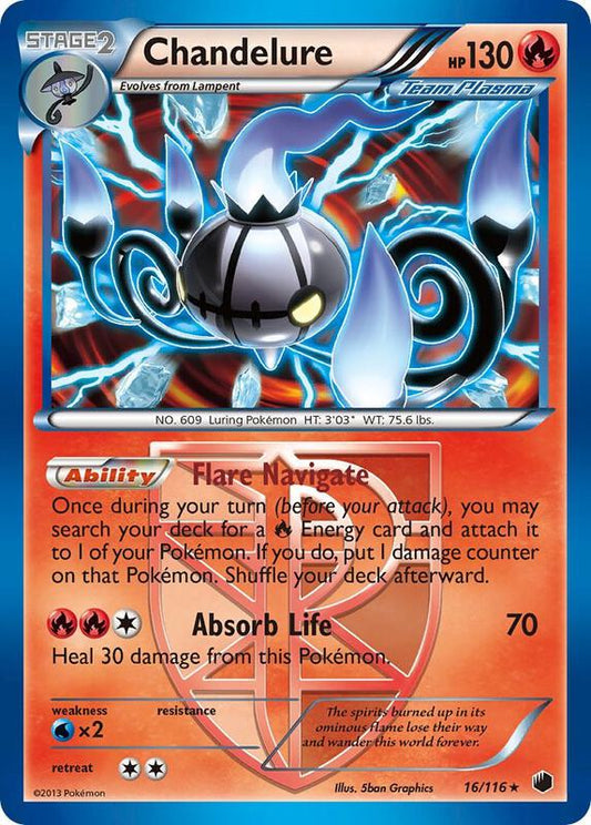 Chandelure (Team Plasma) Plasma Freeze Pokemon Card