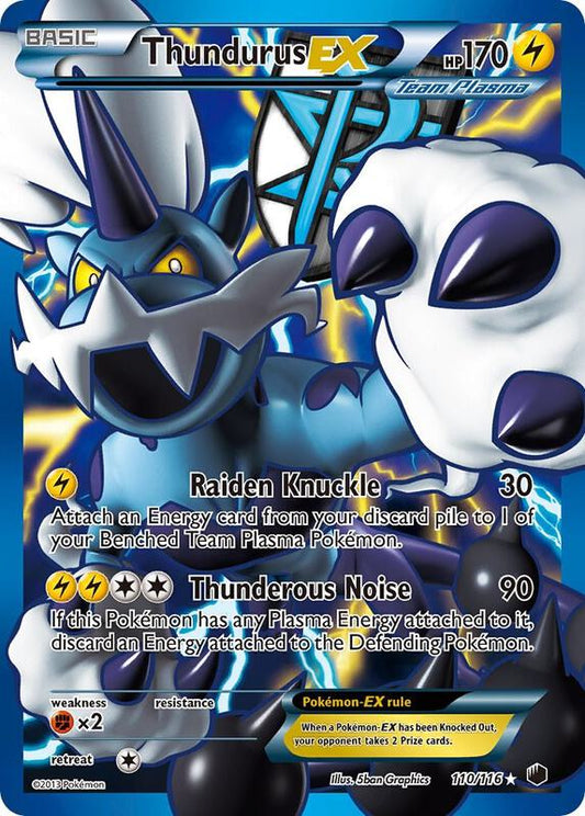 Thundurus EX (Team Plasma) (110 Full Art) Plasma Freeze Pokemon Card