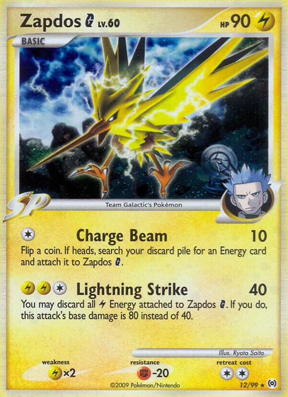 Zapdos G Platinum Arceus Pokemon Card