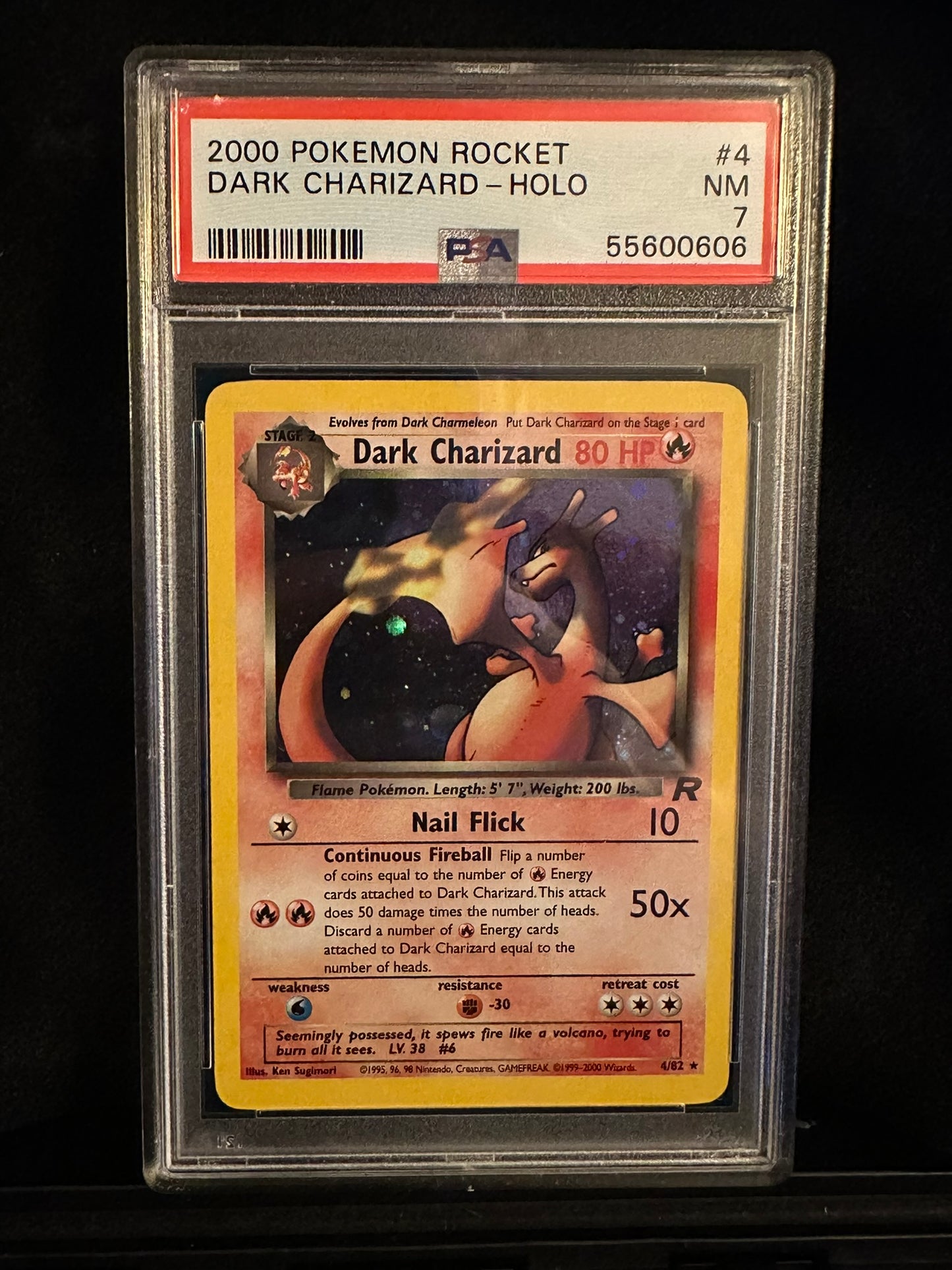Dark Charizard #4 Team Rocket Holo Rare Unlimited Holofoil PSA 7