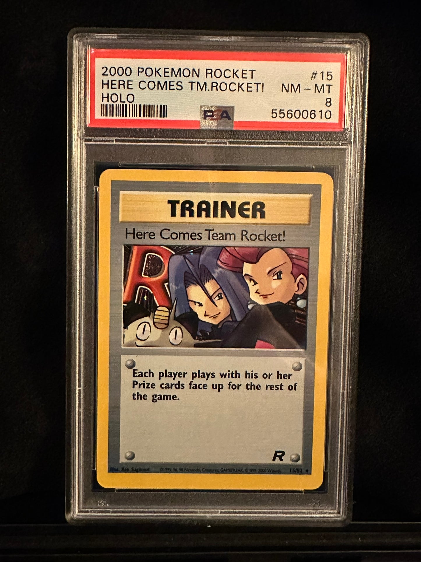 Here Comes Team Rocket! (15) #15 Team Rocket Holo Rare Unlimited Holofoil PSA 8