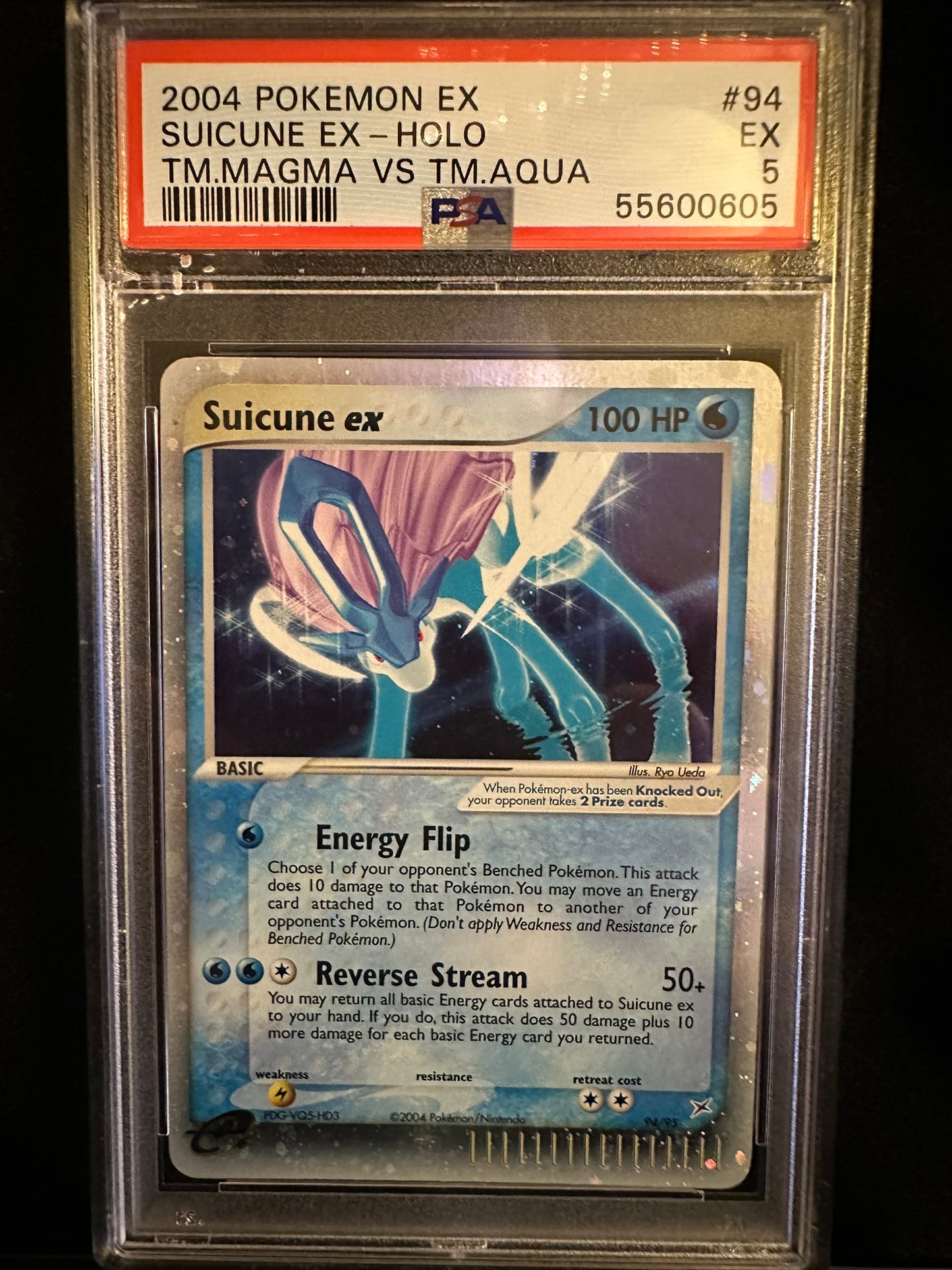 Suicune ex #94 EX Team Magma vs Team Aqua Ultra Rare Holofoil PSA 5