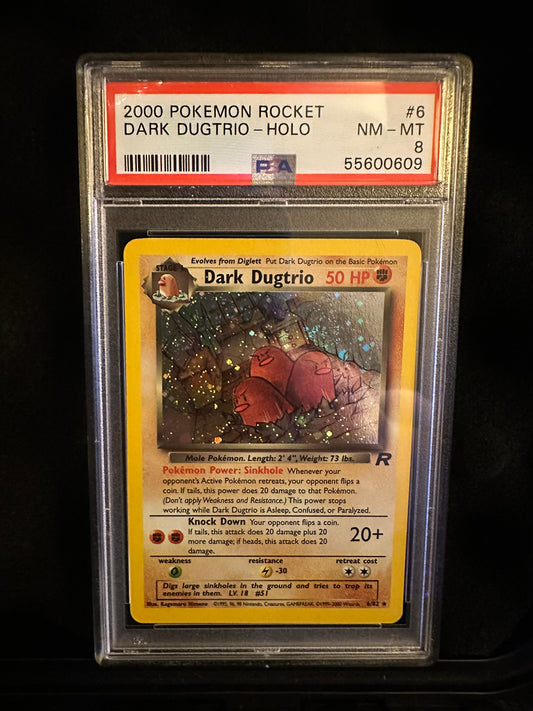 Dark Dugtrio #6 Team Rocket Holo Rare Holofoil PSA 8