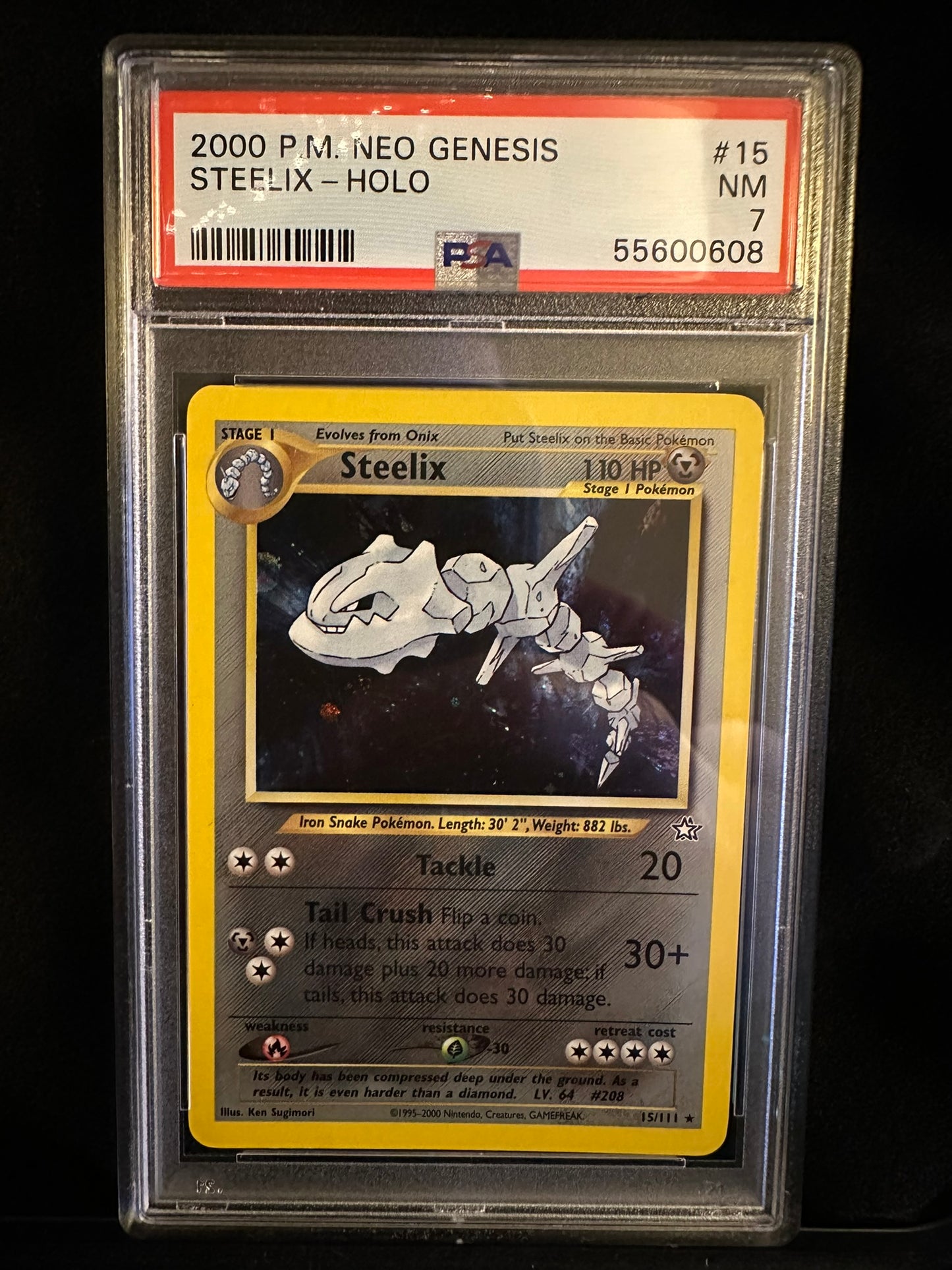 Steelix #15 Neo Genesis Holo Rare Holofoil PSA 7
