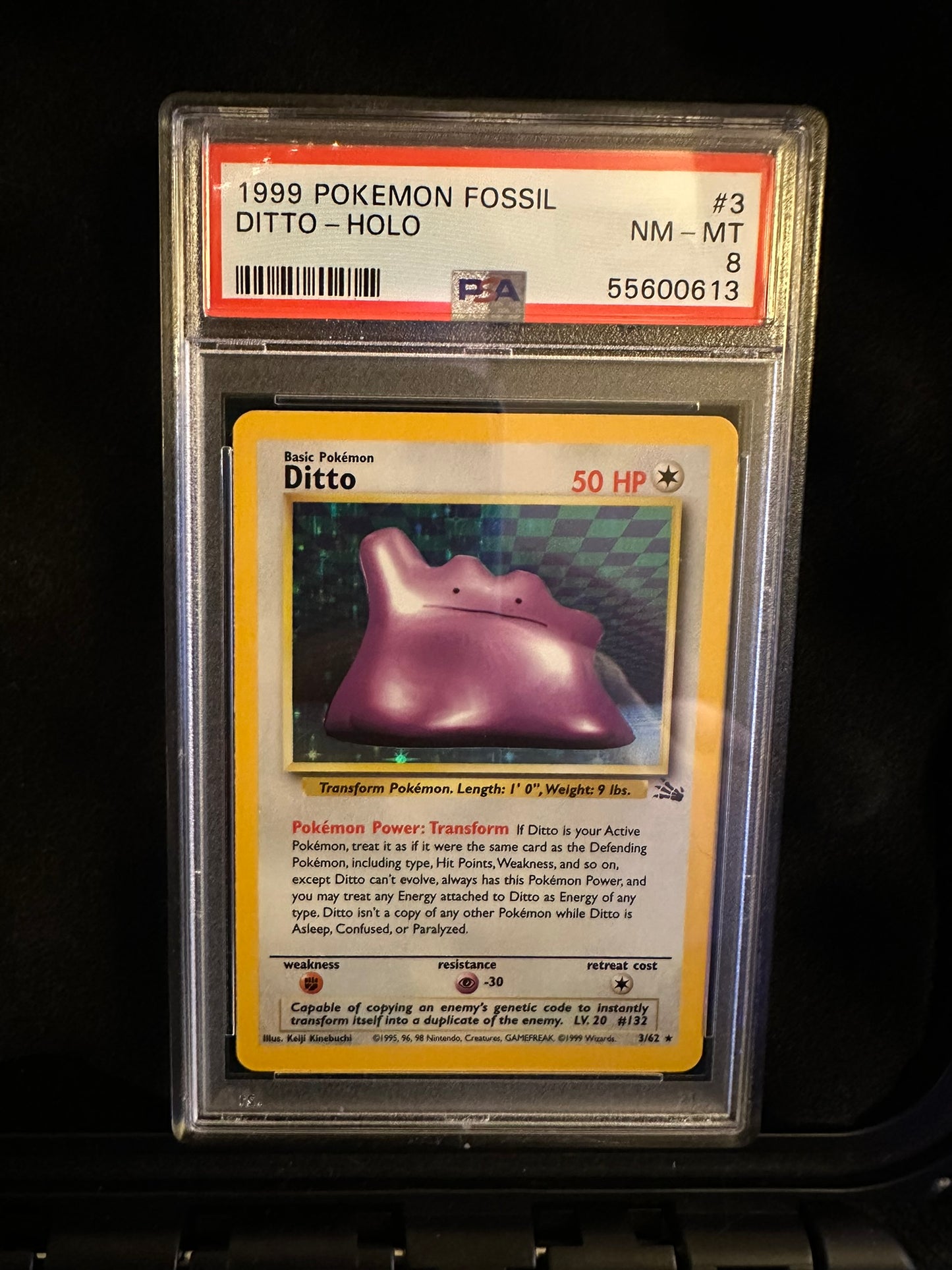 Ditto #3 Fossil Holo Rare Holofoil PSA 8