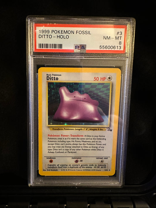 Ditto #3 Fossil Holo Rare Holofoil PSA 8