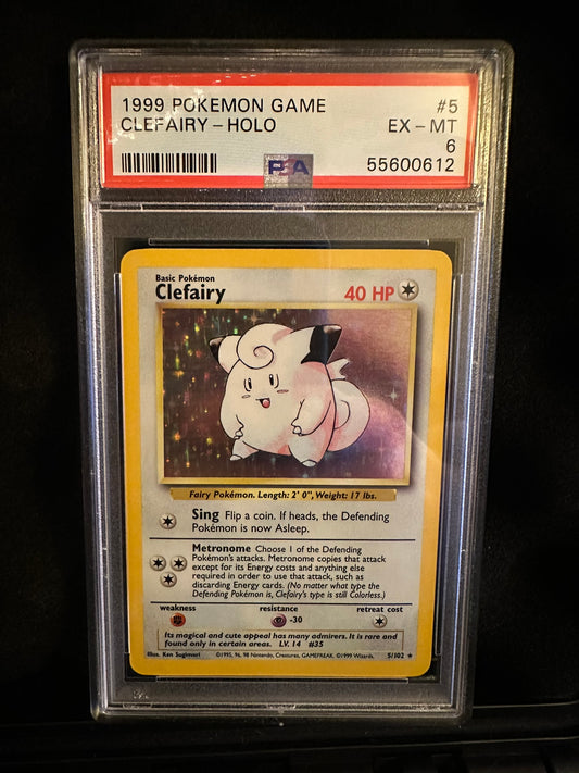 Clefairy #5 Base Set (Unlimited) Holo Rare Holofoil PSA 6