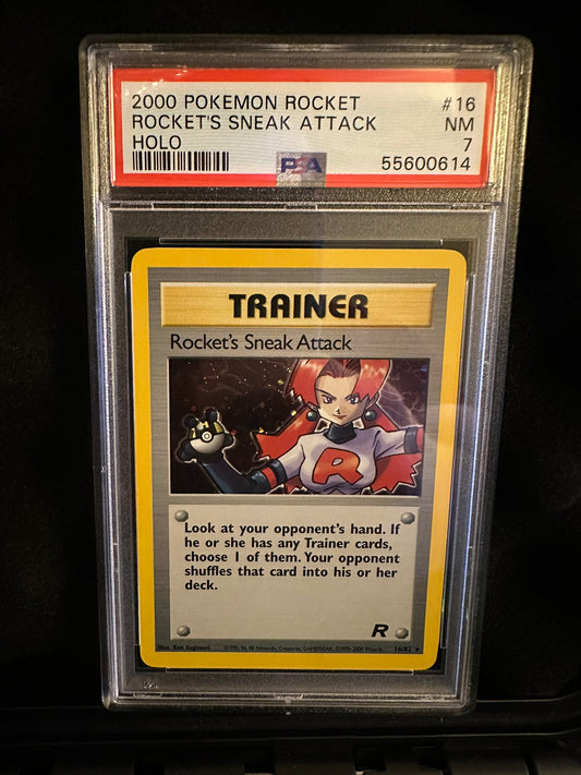 Rocket's Sneak Attack #16 Team Rocket Holo Rare Holofoil PSA 7