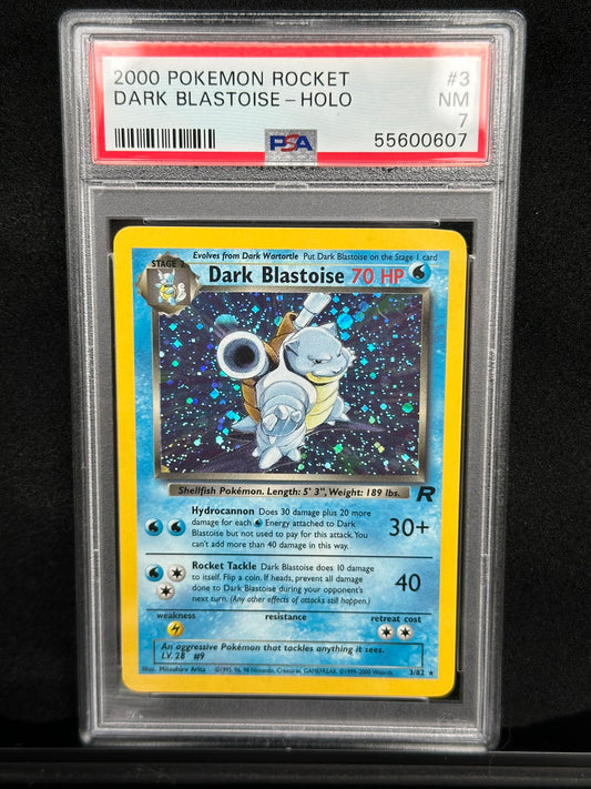 Dark Blastoise #3 Team Rocket Holo Rare Unlimited Holofoil PSA 7