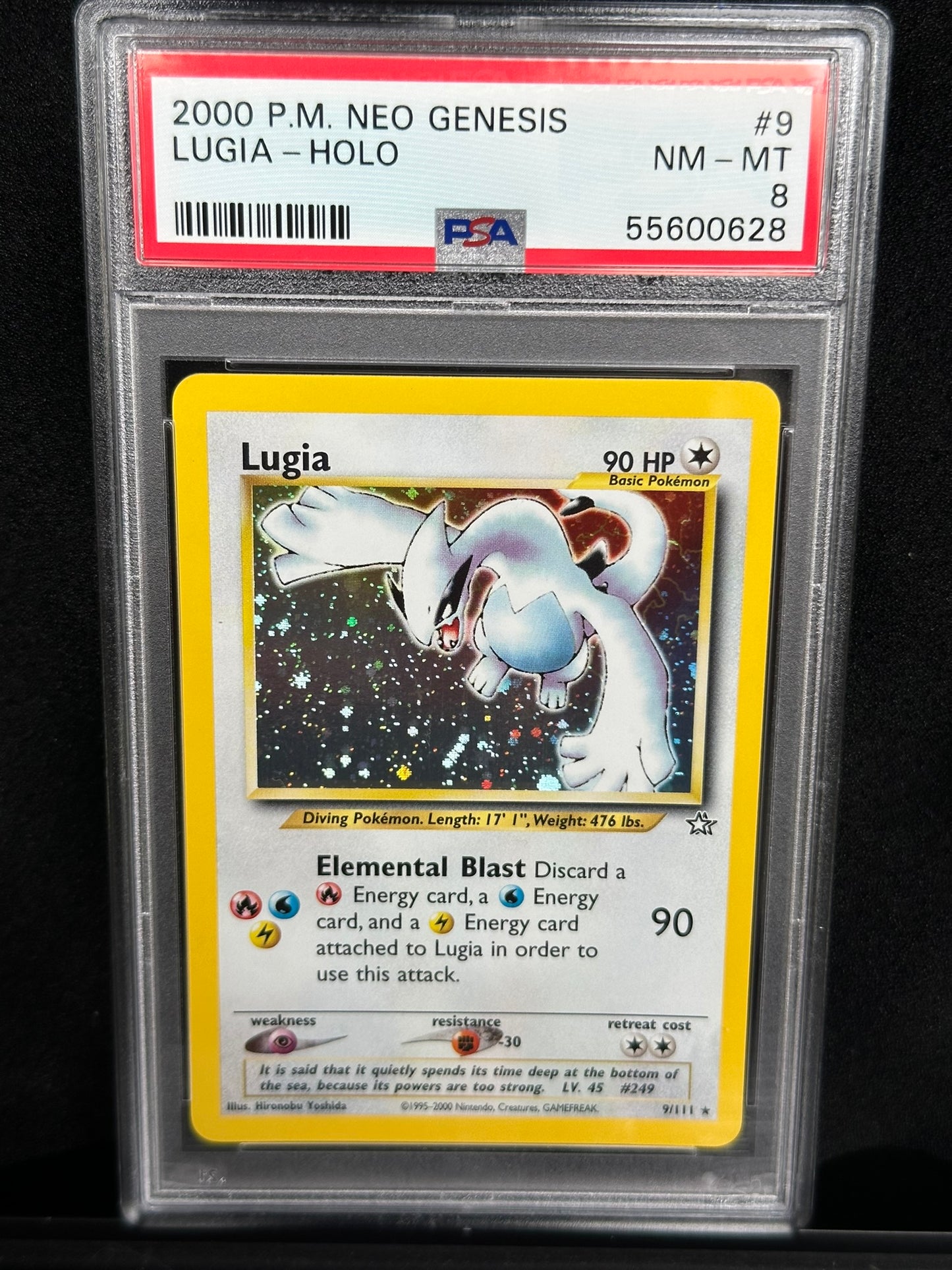 Lugia #9 Neo Genesis Holo Rare Unlimited Holofoil PSA 8