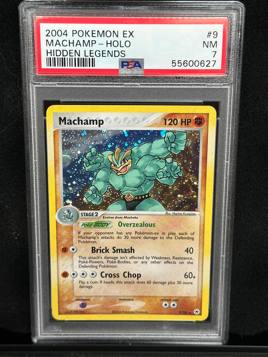 Machamp #9 EX Hidden Legends Holo Rare Holofoil PSA 7